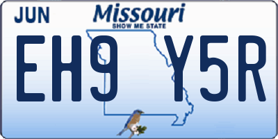 MO license plate EH9Y5R