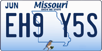 MO license plate EH9Y5S