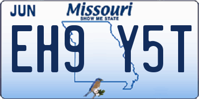 MO license plate EH9Y5T