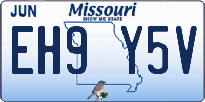 MO license plate EH9Y5V