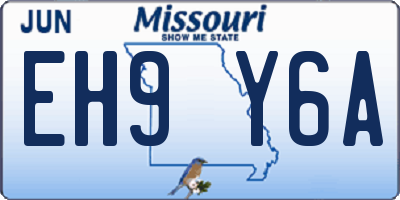 MO license plate EH9Y6A