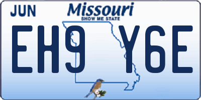 MO license plate EH9Y6E