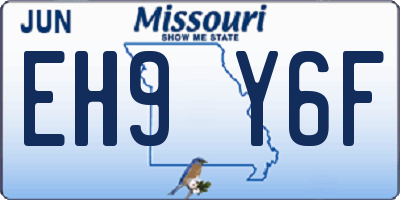 MO license plate EH9Y6F