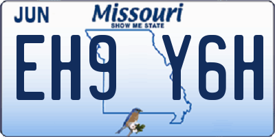 MO license plate EH9Y6H