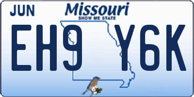 MO license plate EH9Y6K