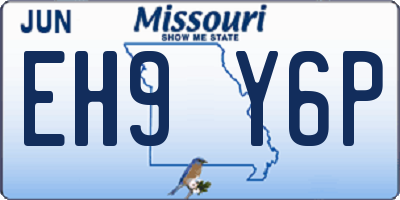 MO license plate EH9Y6P
