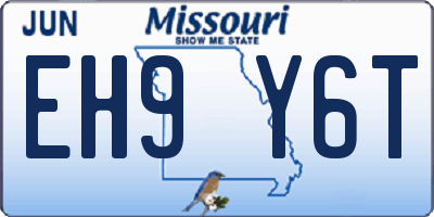 MO license plate EH9Y6T
