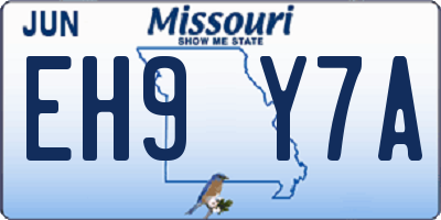 MO license plate EH9Y7A