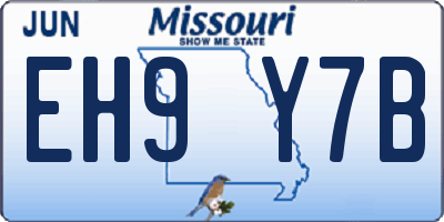 MO license plate EH9Y7B