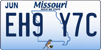 MO license plate EH9Y7C
