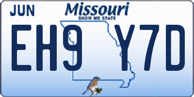 MO license plate EH9Y7D