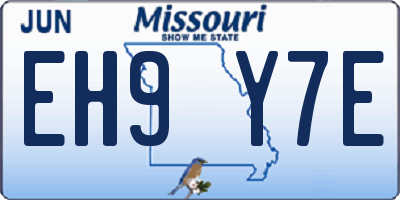 MO license plate EH9Y7E