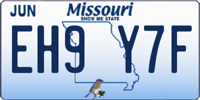 MO license plate EH9Y7F