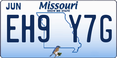 MO license plate EH9Y7G