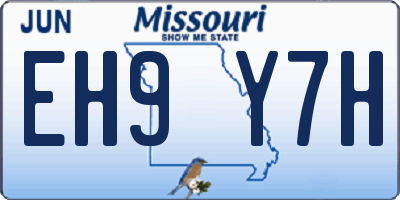 MO license plate EH9Y7H