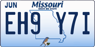 MO license plate EH9Y7I