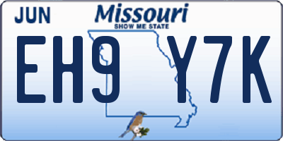 MO license plate EH9Y7K