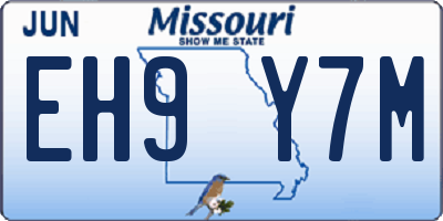 MO license plate EH9Y7M