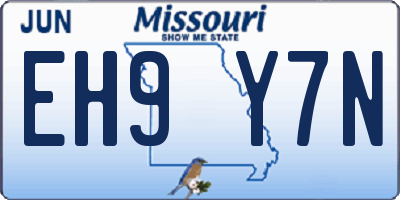 MO license plate EH9Y7N