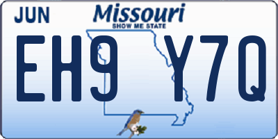 MO license plate EH9Y7Q