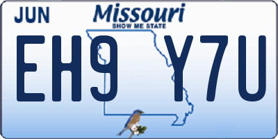 MO license plate EH9Y7U