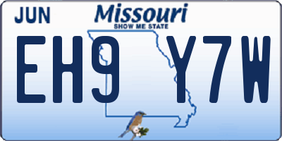 MO license plate EH9Y7W