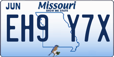 MO license plate EH9Y7X