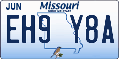 MO license plate EH9Y8A