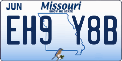 MO license plate EH9Y8B
