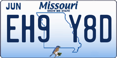 MO license plate EH9Y8D