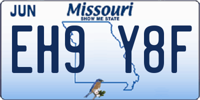 MO license plate EH9Y8F
