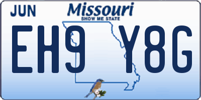 MO license plate EH9Y8G