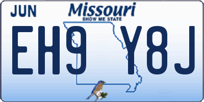 MO license plate EH9Y8J