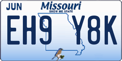 MO license plate EH9Y8K