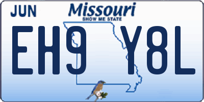 MO license plate EH9Y8L