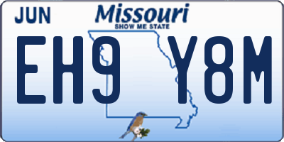 MO license plate EH9Y8M