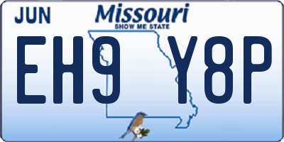 MO license plate EH9Y8P