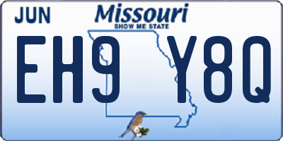 MO license plate EH9Y8Q