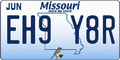 MO license plate EH9Y8R