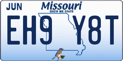 MO license plate EH9Y8T