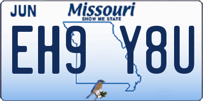 MO license plate EH9Y8U