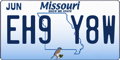 MO license plate EH9Y8W