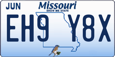 MO license plate EH9Y8X