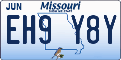 MO license plate EH9Y8Y