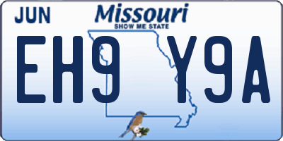 MO license plate EH9Y9A