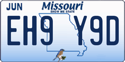 MO license plate EH9Y9D