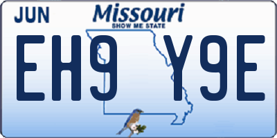 MO license plate EH9Y9E