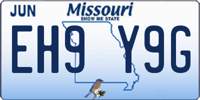 MO license plate EH9Y9G