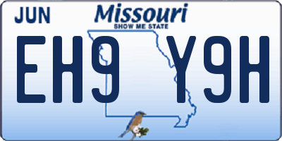MO license plate EH9Y9H