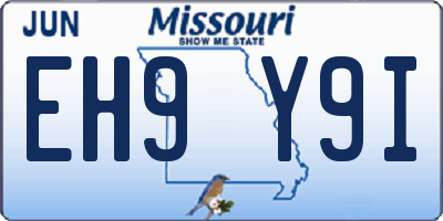 MO license plate EH9Y9I